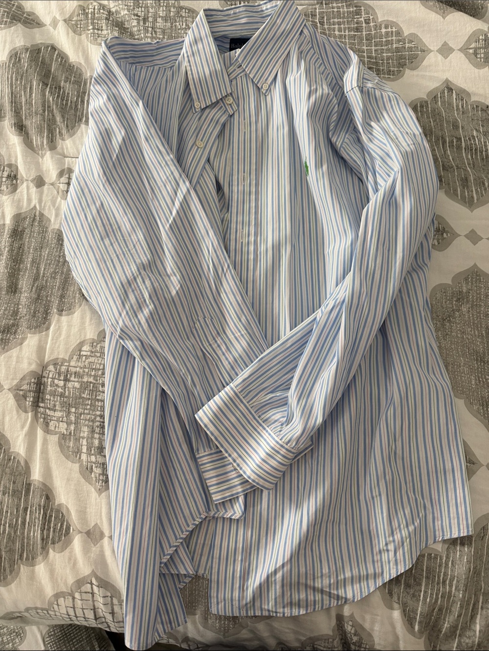 Polo by Ralph Lauren Light Blue & White Multi-Stripe Button-Down Shirt